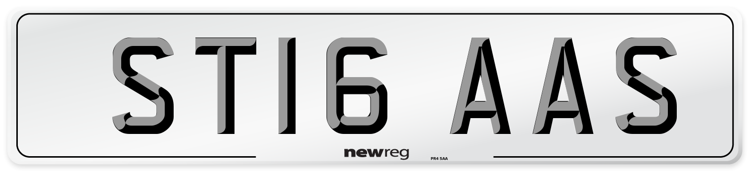 ST16 AAS Number Plate from New Reg